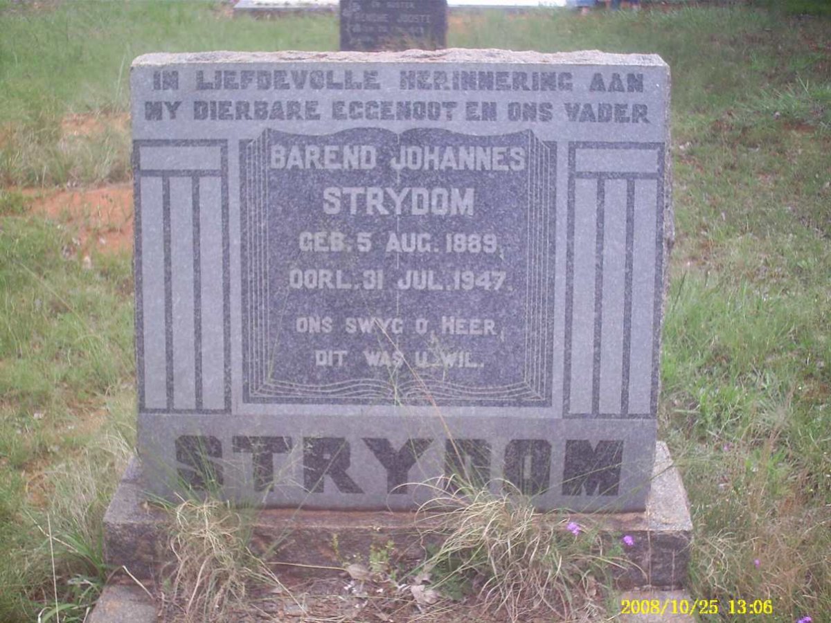 STRYDOM Barend Johannes 1889-1947