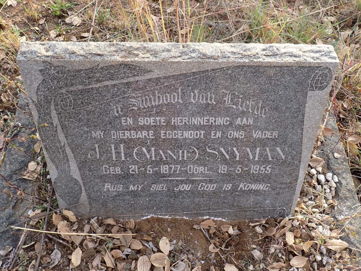 SNYMAN J.H. 1877-1955