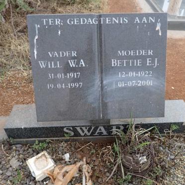 SWART W.A. 1917-1997 & E.J. 1922-2001