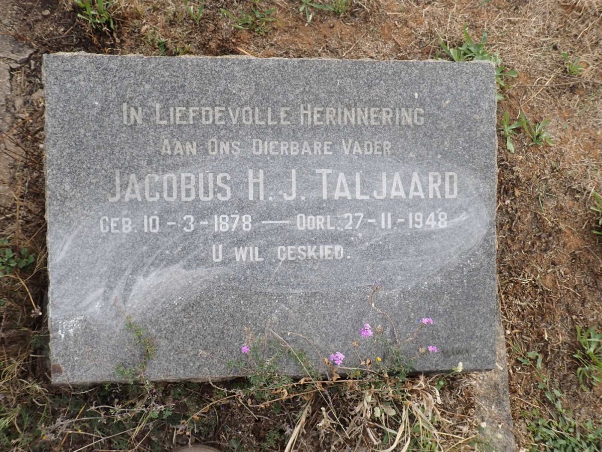 TALJAARD Jacobus H.J. 1878-1948