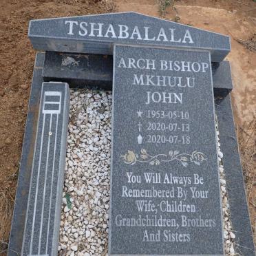 TSHABALALA Mkhulu John 1953-2020