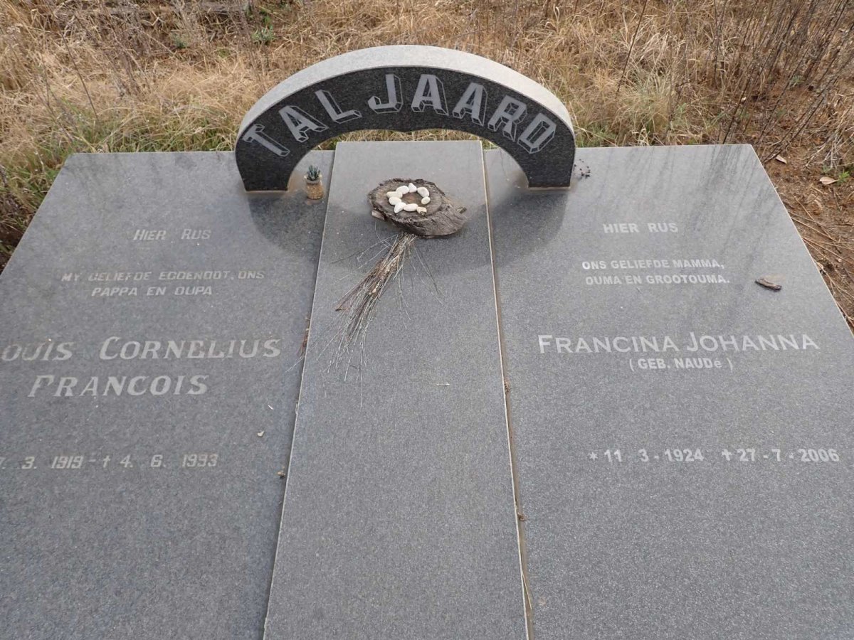 TALJAARD Louis Cornelius Francois 1919-1993 & Francina Johanna NAUDE 1924-2006 _1