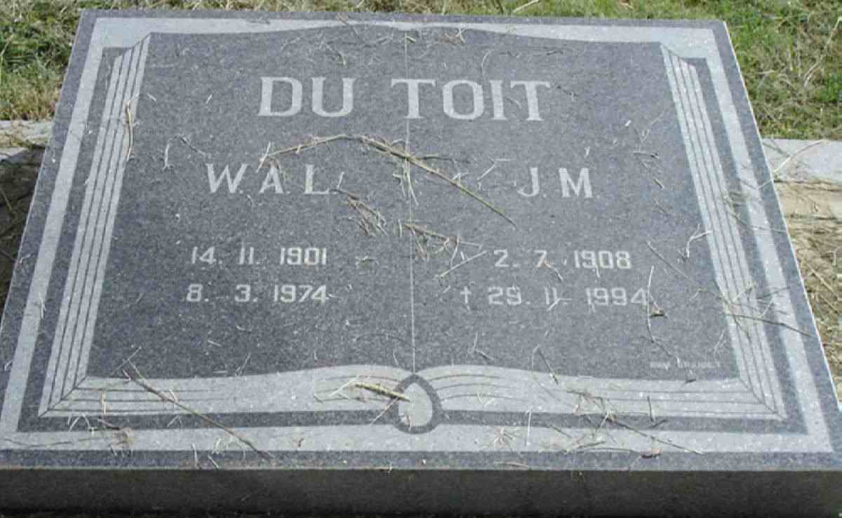 TOIT W.A.L., du 1901-1974 &amp; J.M. 1908-1994