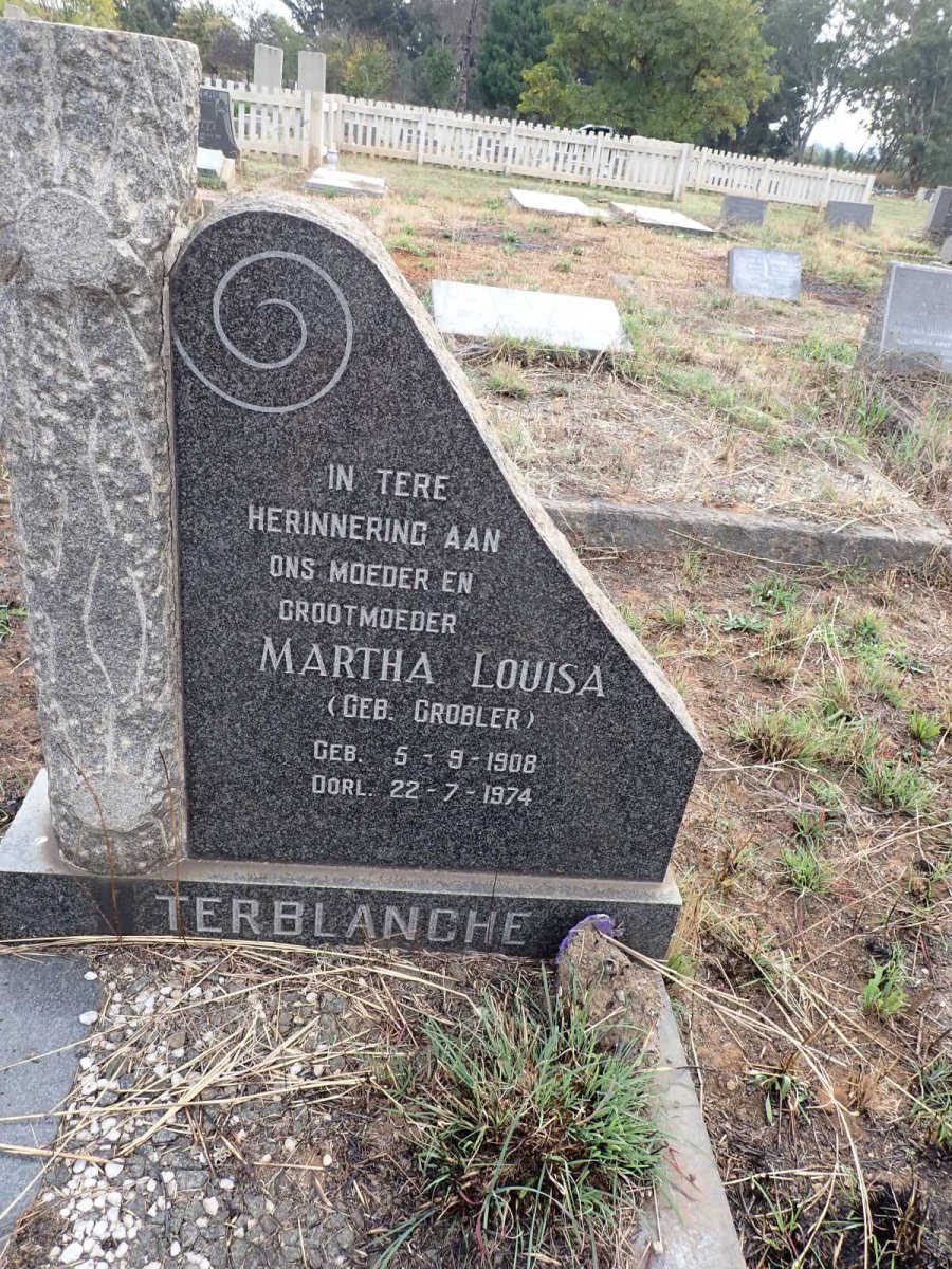 TERBLANCHE Martha Louisa nee GROBLER 1908-1974
