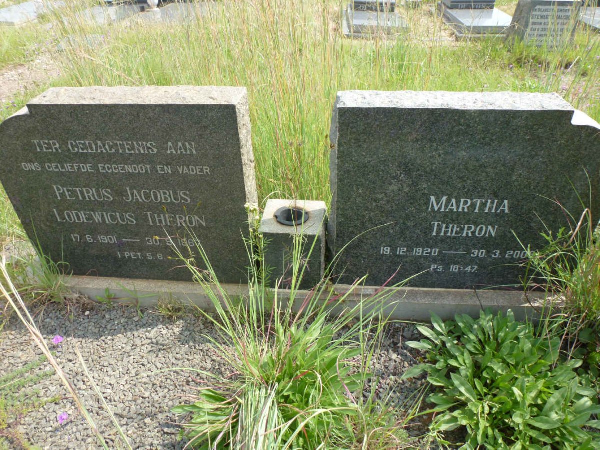 THERON Petrus Jacobus Lodewicus 1901-1967 &amp; Martha 1920-200?