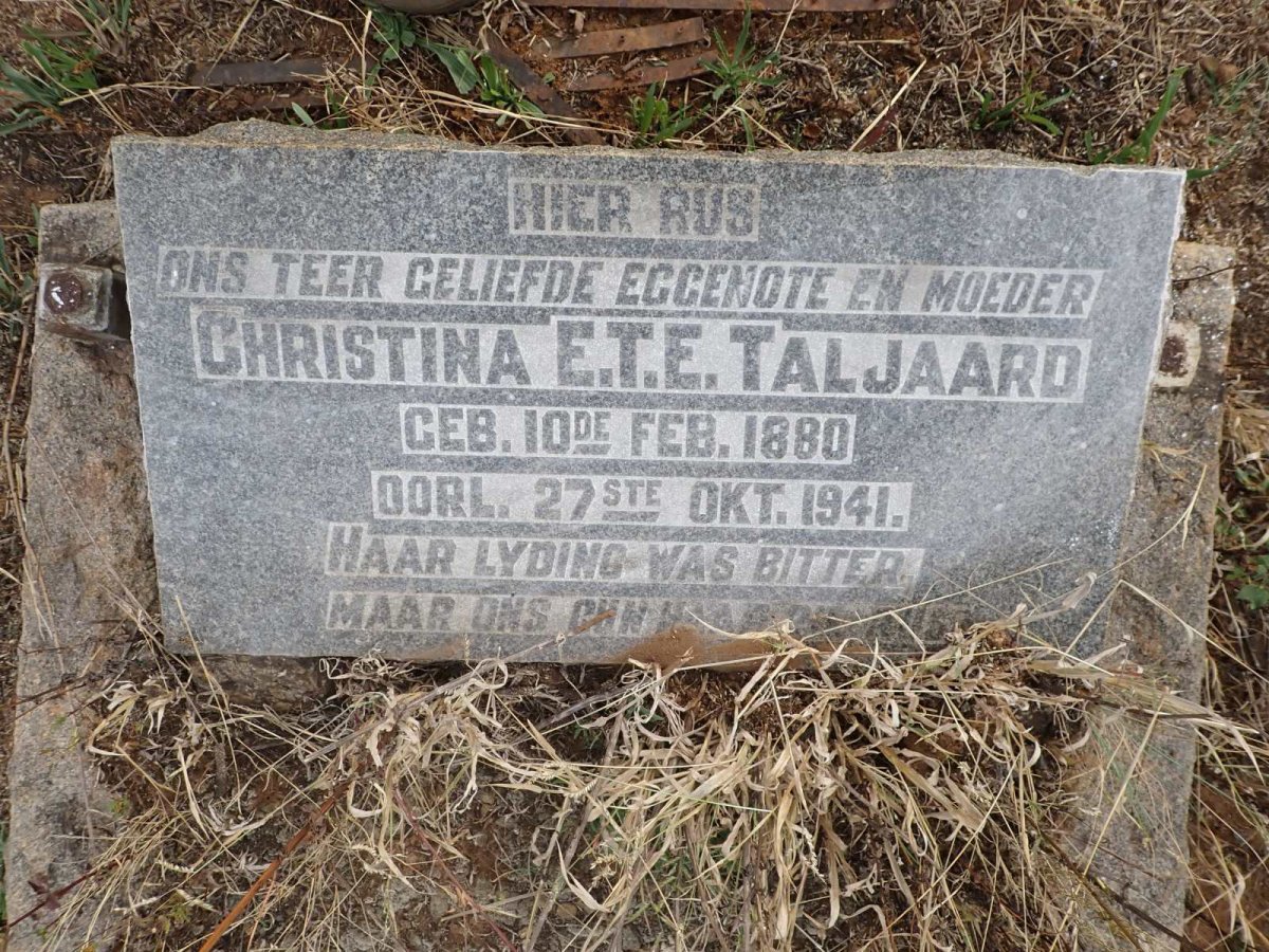 TALJAARD Christina E.T.E. 1880-1941