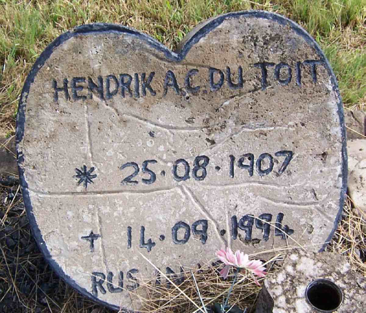 TOIT Hendrik A.C., du 1907-1994