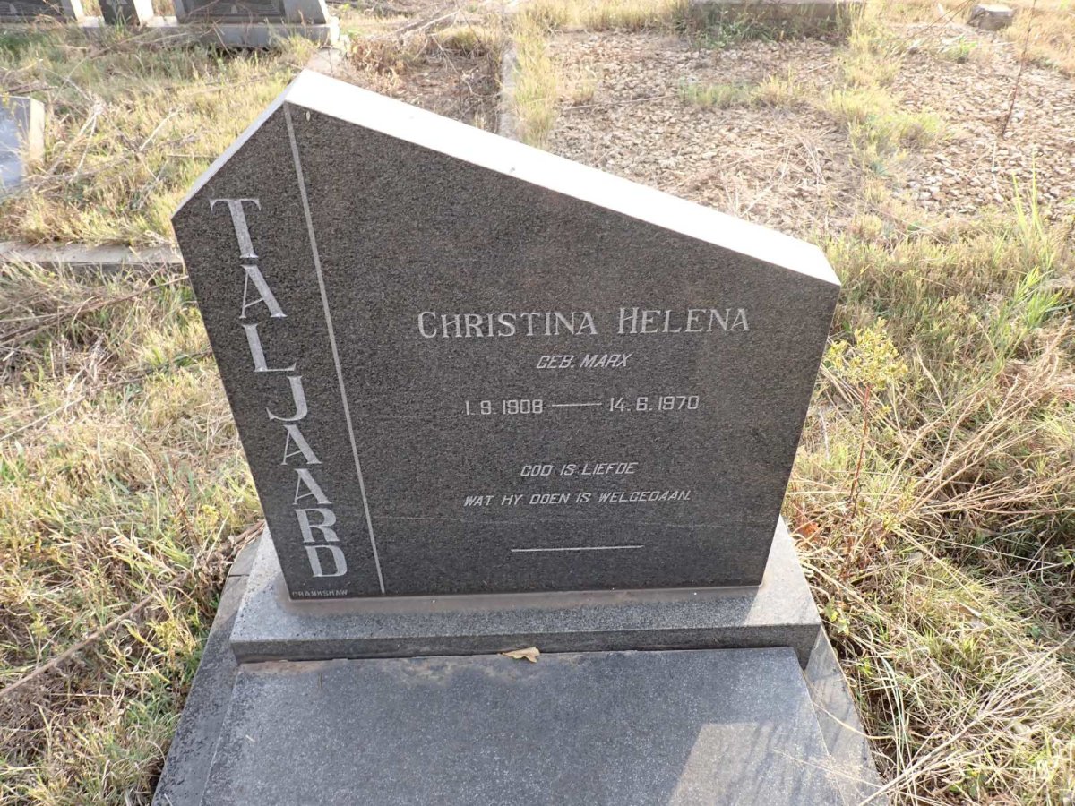 TALJAARD Christina Helena nee MARX 1908-1970