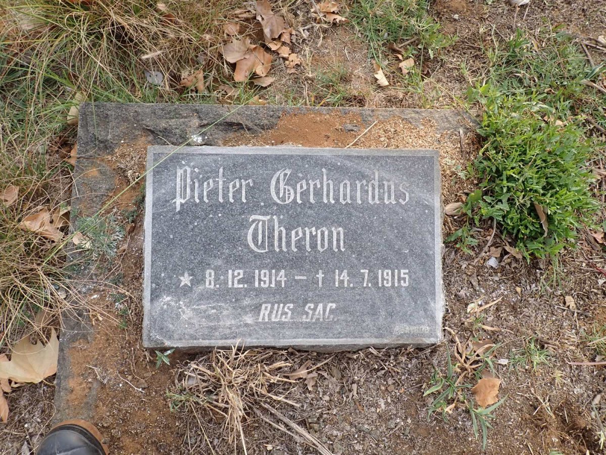 THERON Pieter Gerhardus 1914-1915