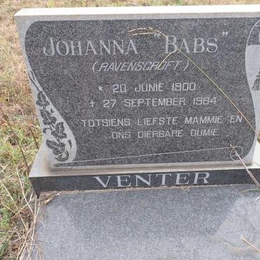 VENTER Johanna nee RAVENSCROFT 1900-1984