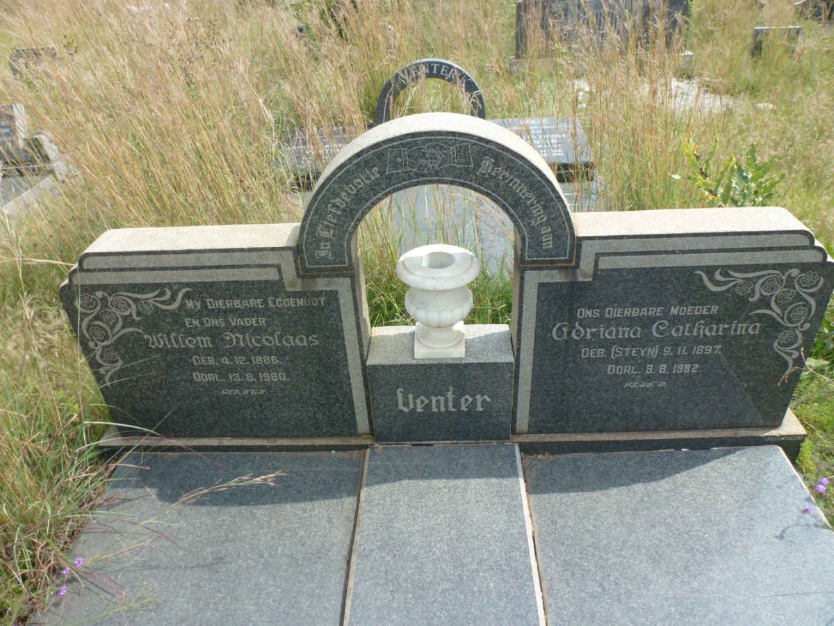 VENTER Willem Nicolaas 1886-1960 &amp; Adriana Catharina STEYN 1897-1982
