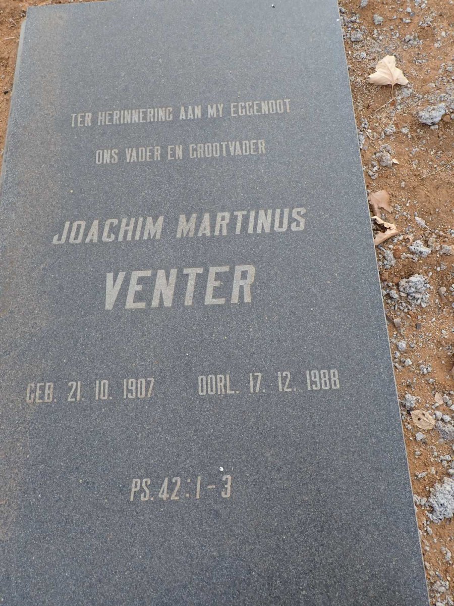 VENTER Joachim Marthinus 1907-1988