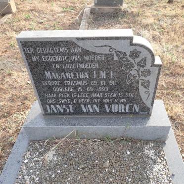 VUREN Magaretha J.M.E., Janse van nee ERASMUS 1911-1993