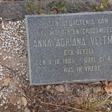 VELTMAN Anna Adriana nee DEYZEL 1903-1968