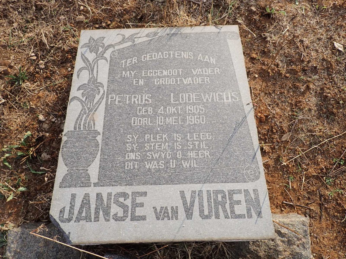 VUREN Petrus Lodewicus, Janse van 1905-1960
