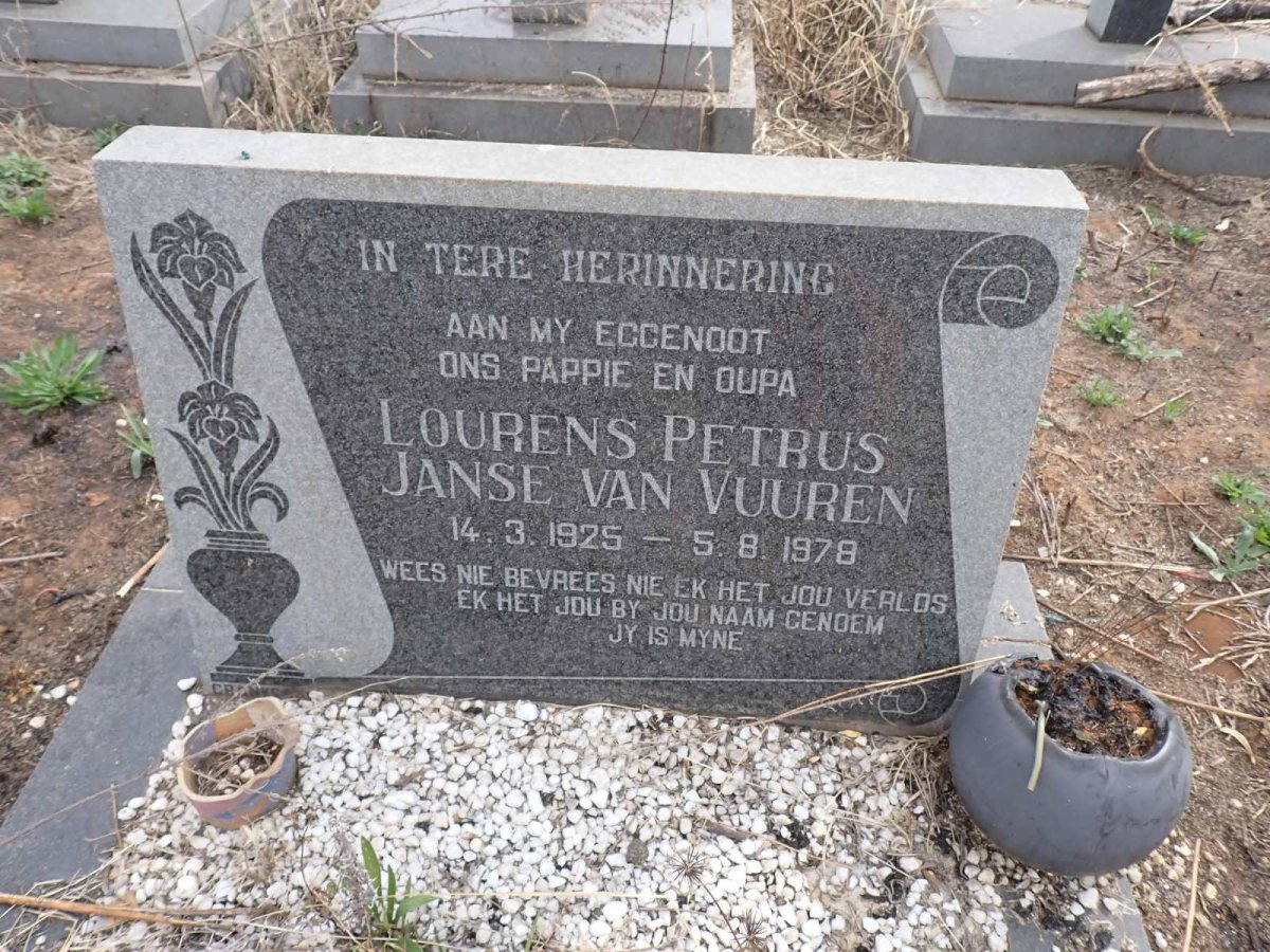VUUREN Lourens Petrus, Janse van 1925-1978