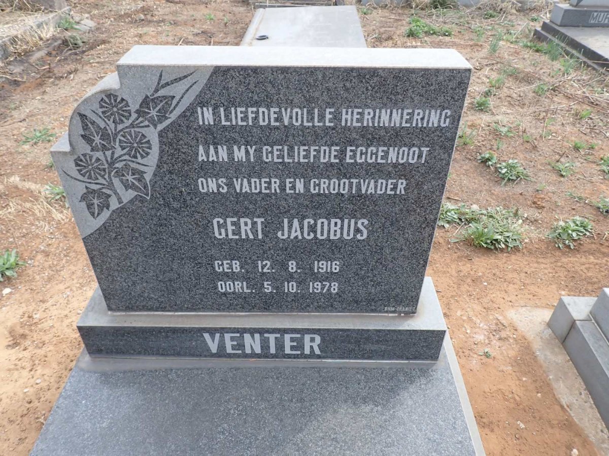 VENTER Gert Jacobus 1916-1978
