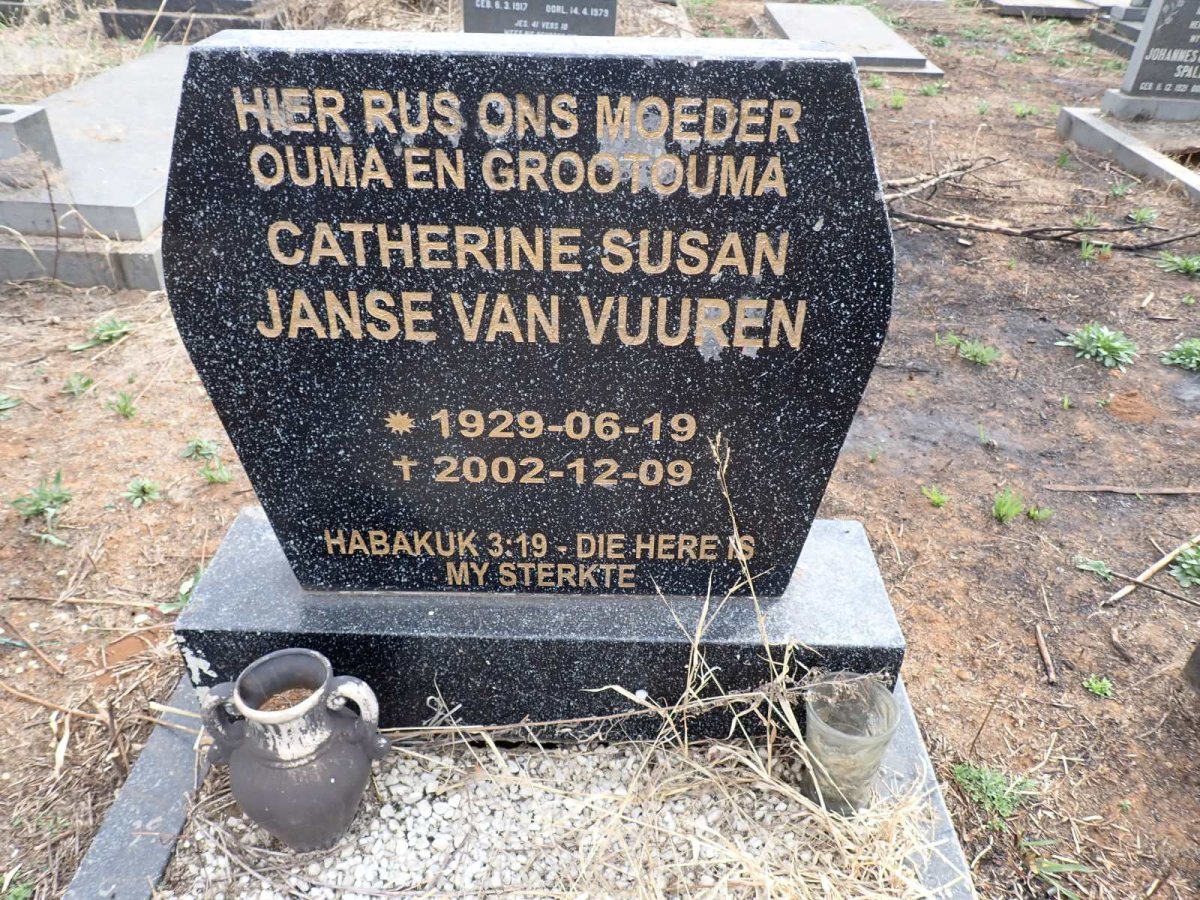 VUUREN Catherine Susan, Janse van 1929-2002