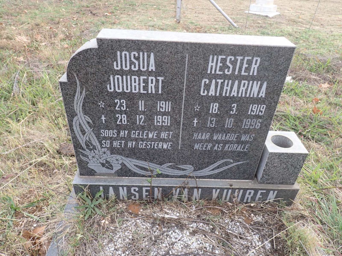 VUUREN Josua Joubert, Jansen van 1911-1991 & Hester Catharina 1919-1996 
