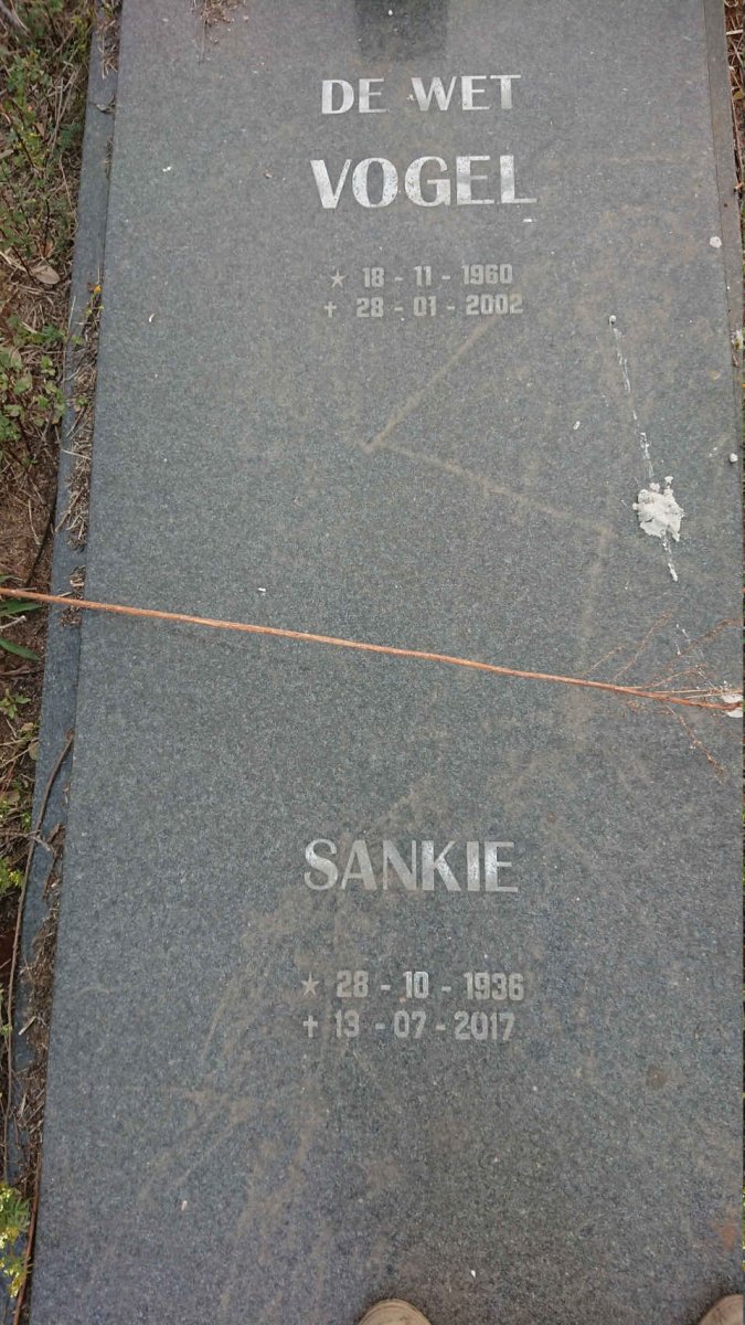 VOGEL Sankie 1936-2017 :: VOGEL de Wet 1960-2002