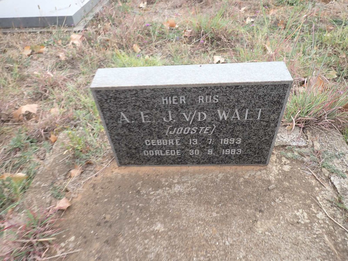 WALT A.E.J., v.d. nee JOOSTE 1893-1983