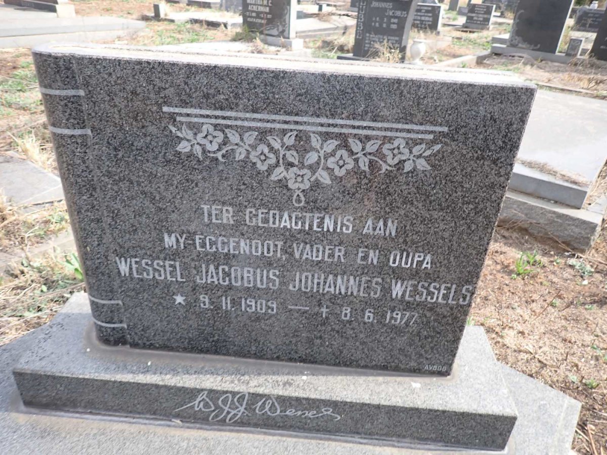 WESSELS Wessel Jacobus Johannes 1909-1977