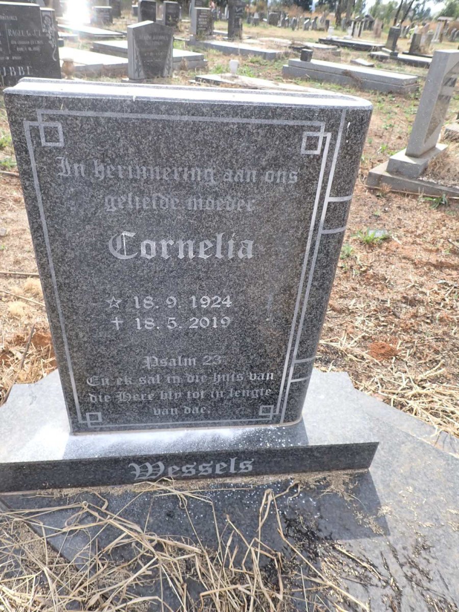 WESSELS Cornelia 1924-2019