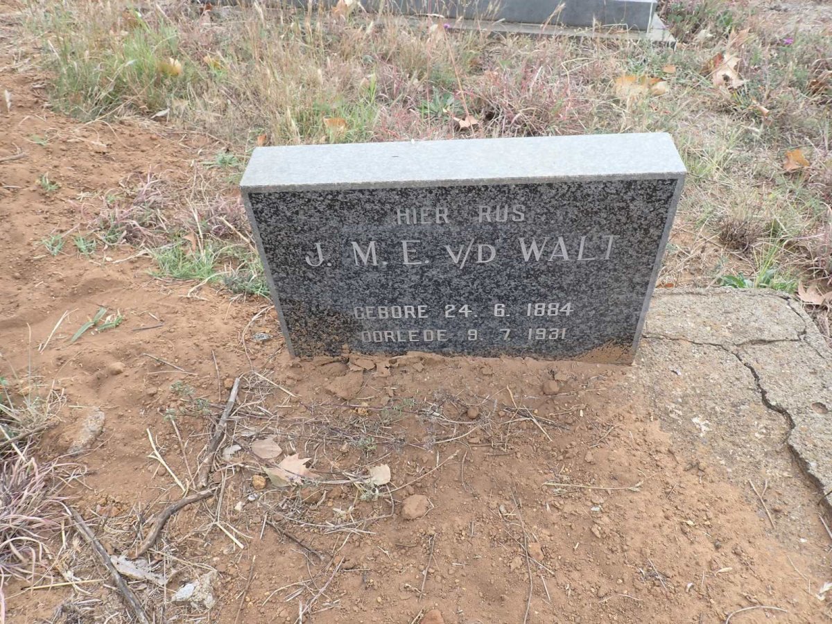 WALT J.M.E., v.d. 1884-1931