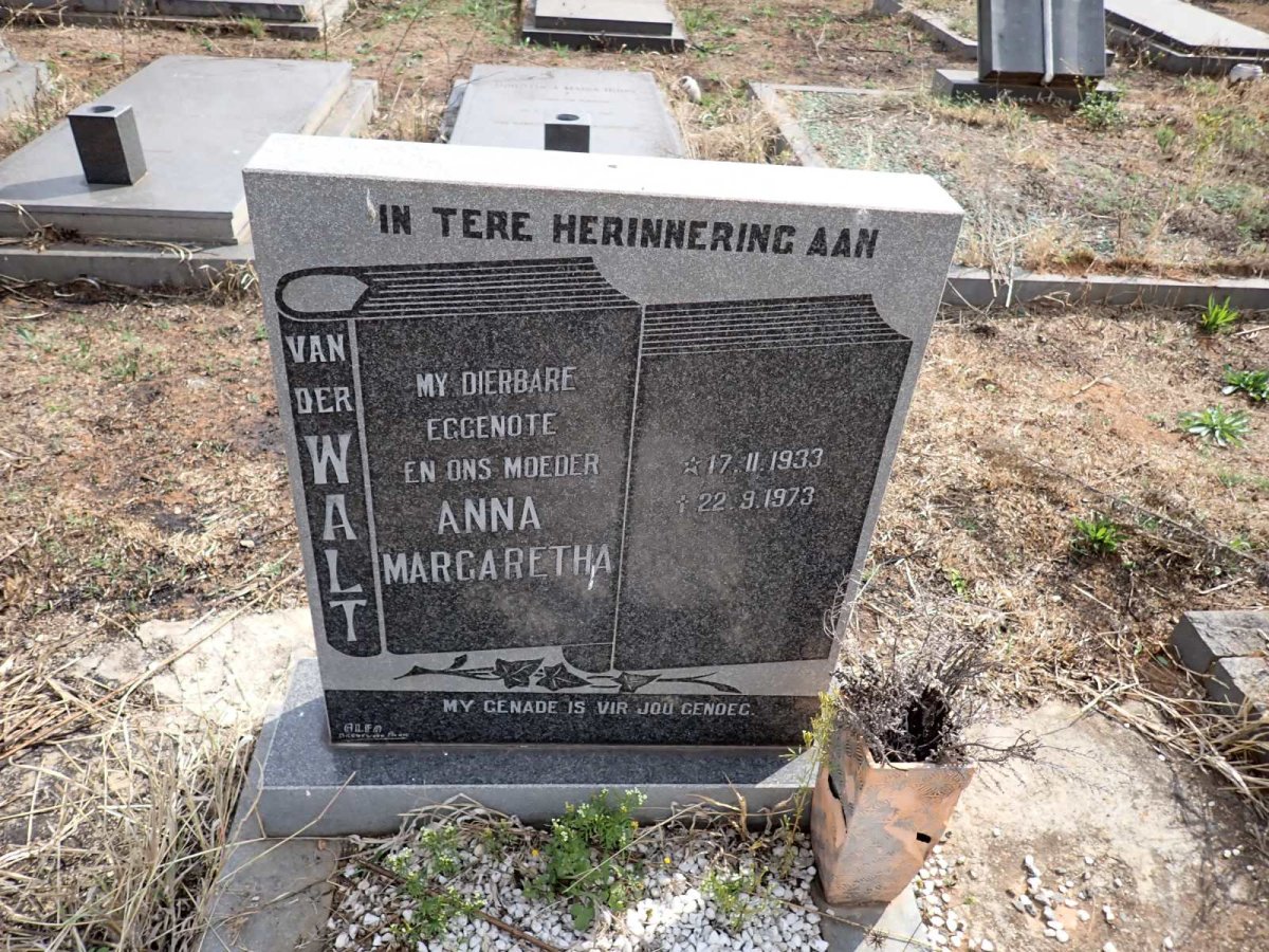 WALT Anna Margaretha, van der 1933-1973