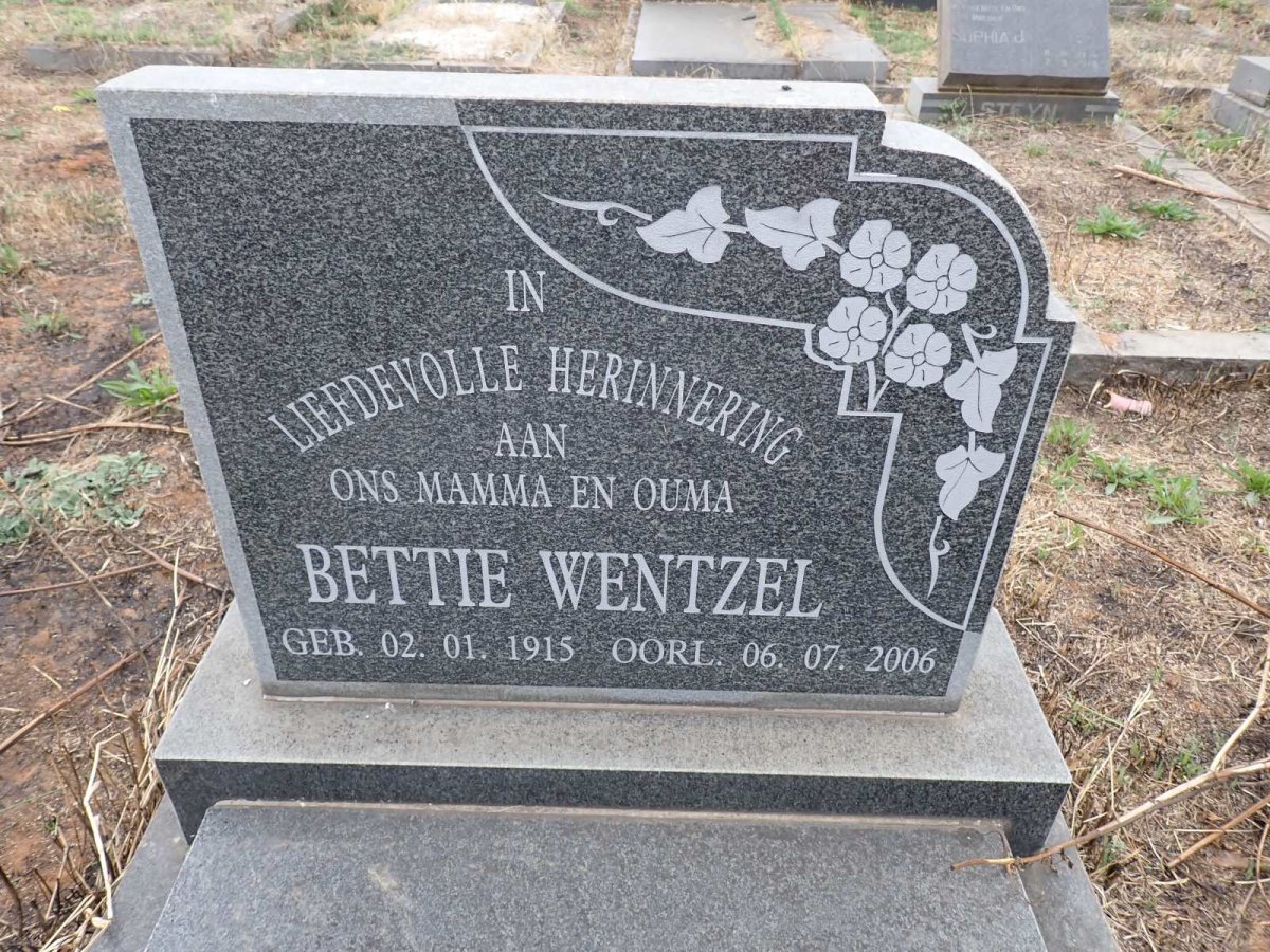WENTZEL Bettie 1915-2006