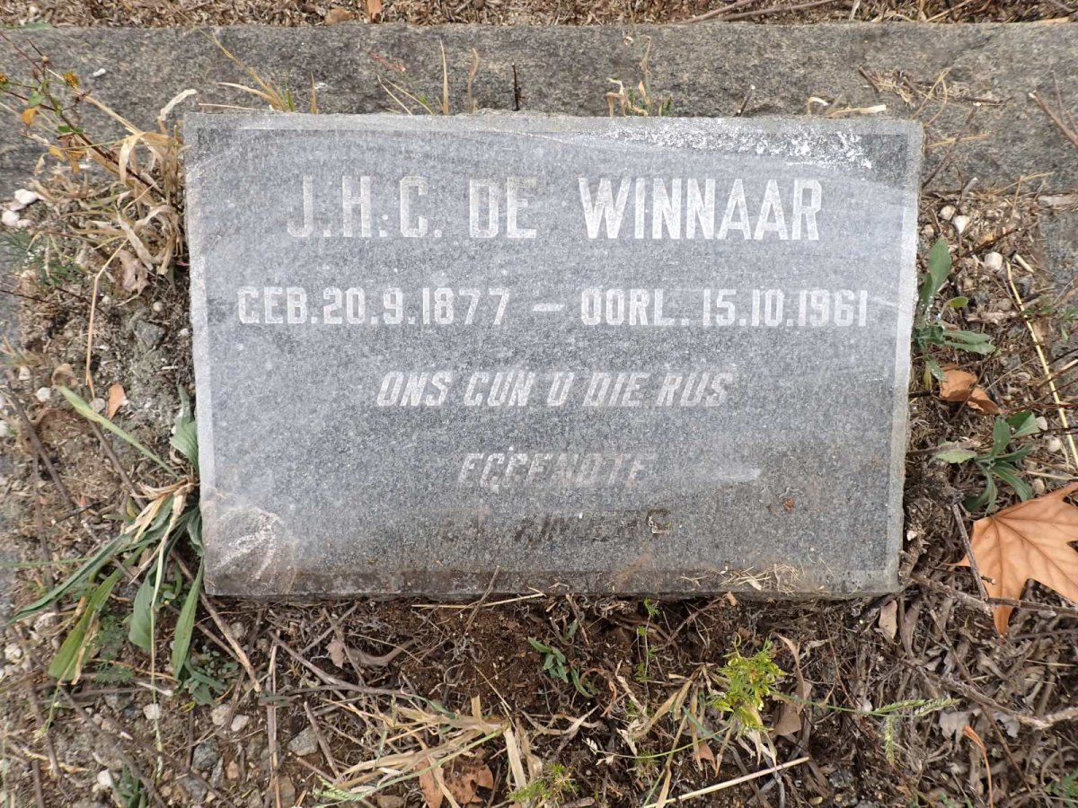 WINNAAR J.H.C., de 1877-1961
