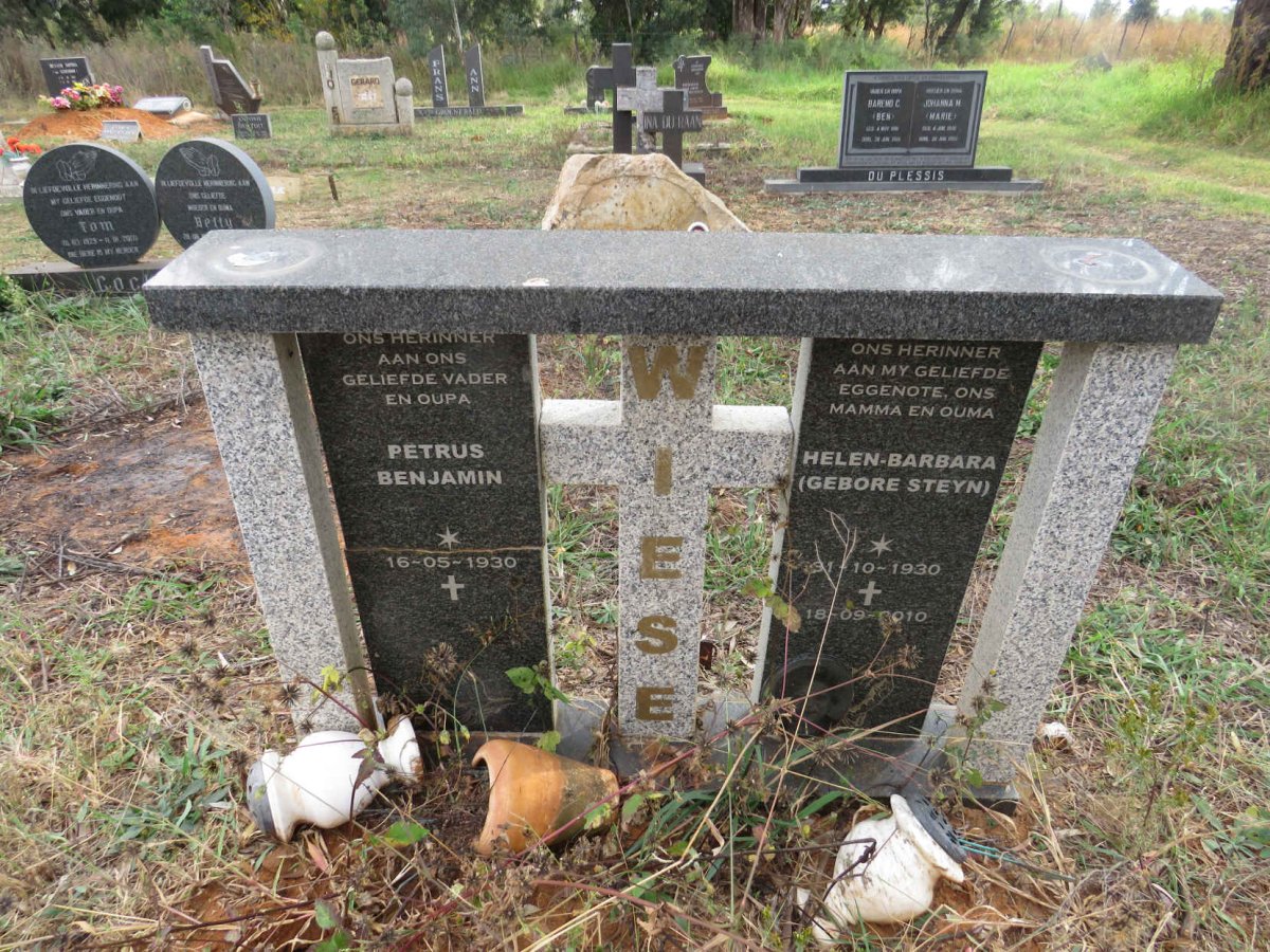 WIESE Petrus Benjamin 1930- & Helen-Barbara STEYN 1930-2010