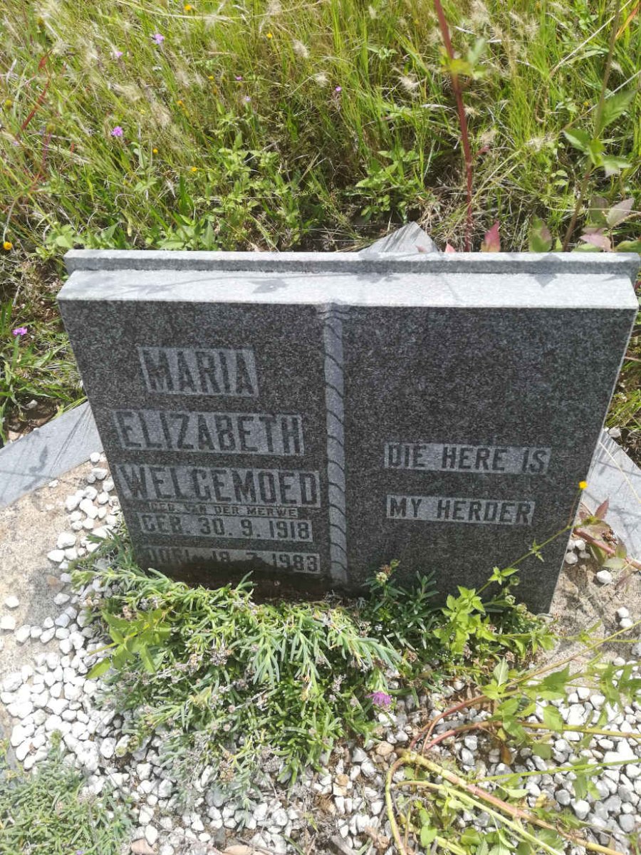 WELGEMOED Maria Elizabeth nee VAN DER MERWE 1918-1983