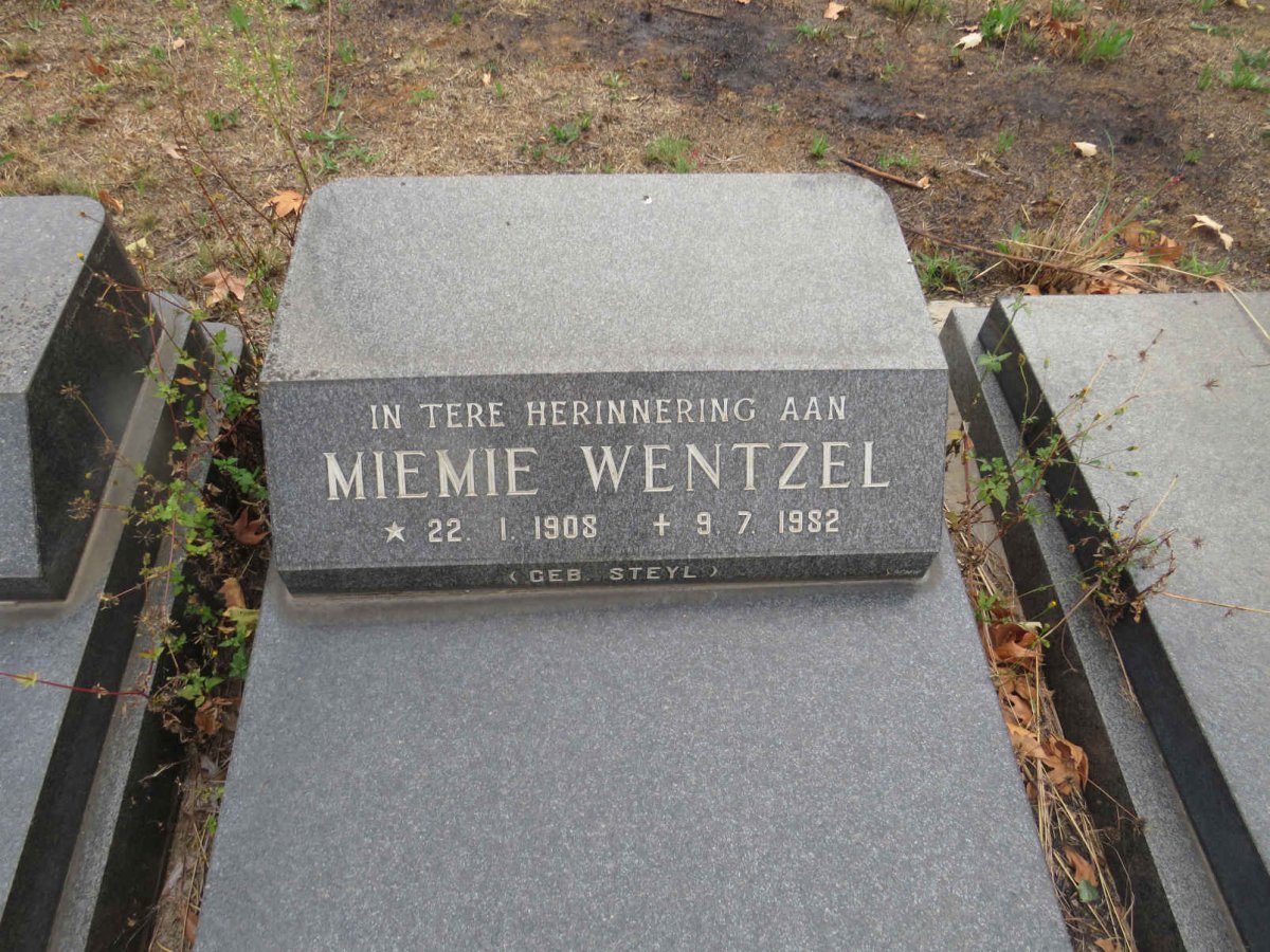 WENTZEL Miemie nee STEYL 1908-1982