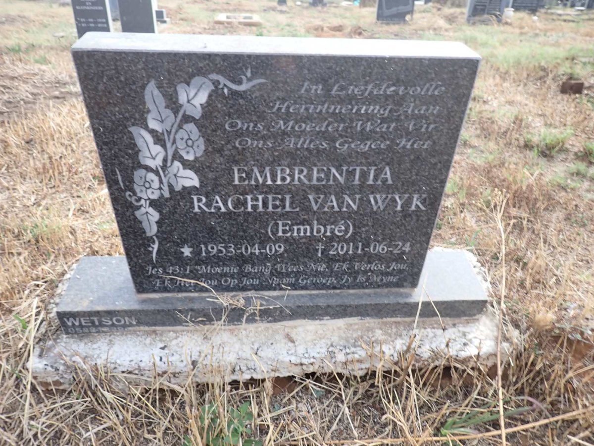 WYK Embrentia Rachel, van 1953-2011