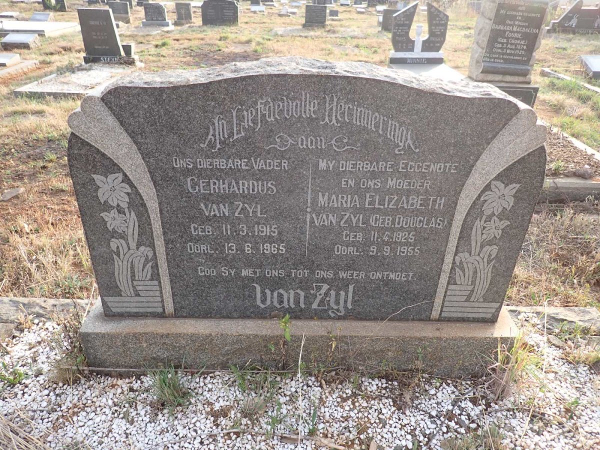ZYL Gerhardus, van 1915-1965 & Maria Elizabeth DOUGLAS 1925-1955