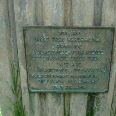 1. Frankfort Monument 1838-1988 Groot Trek Herdenking
