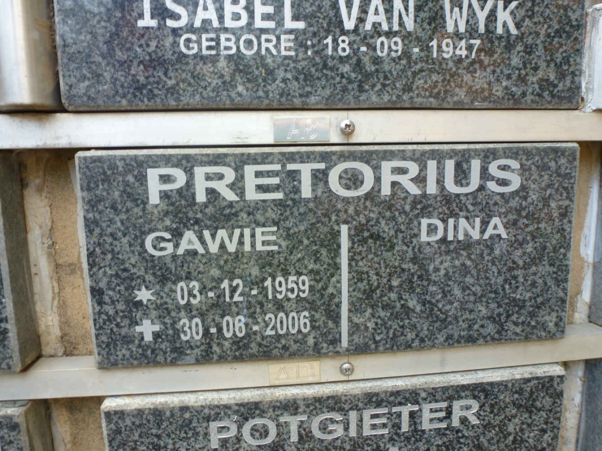 PRETORIUS Gawie 1959-2006 &amp; Dina