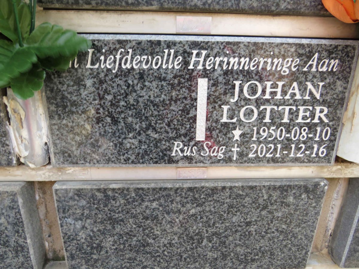 LOTTER Johan 1950-2021