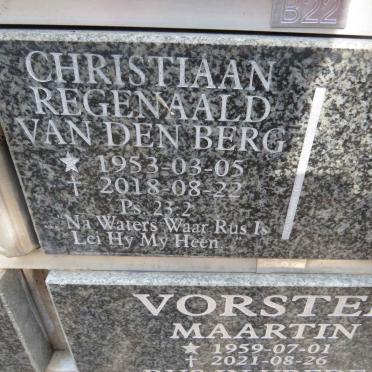 BERG Christiaan Regenaald, van den 1953-2018