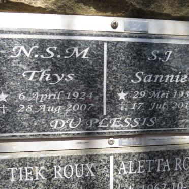 PLESSIS N.S.M., du 1924-2007 &amp; S.J. 1930-2019
