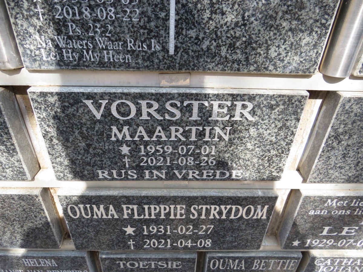 VORSTER Maartin 1959-2021