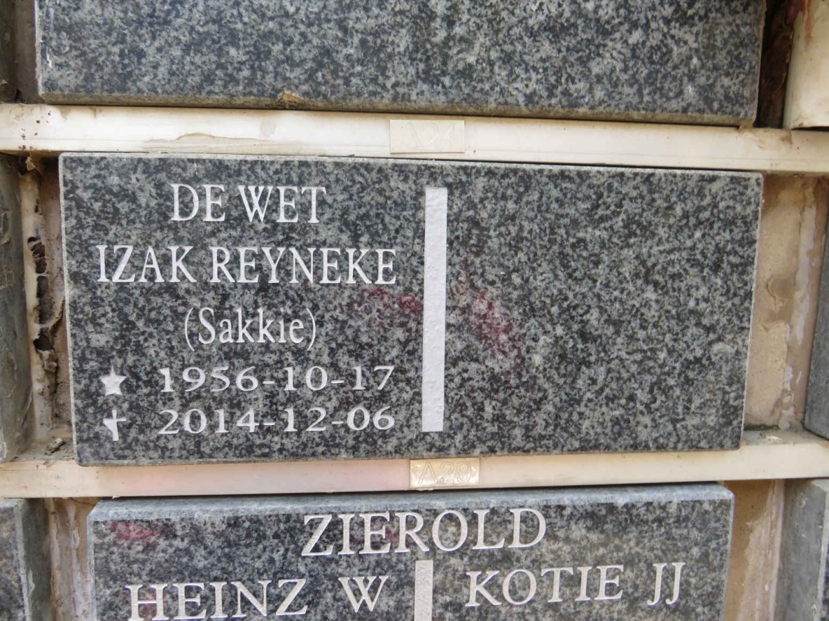 REYNEKE De Wet Izak 1956-2014