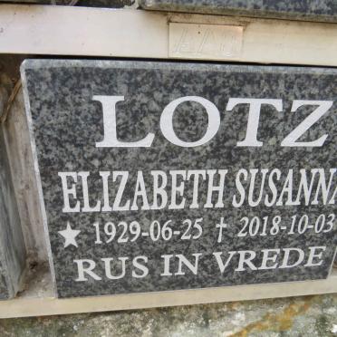 LOTZ Elizabeth Susanna 1929-2018
