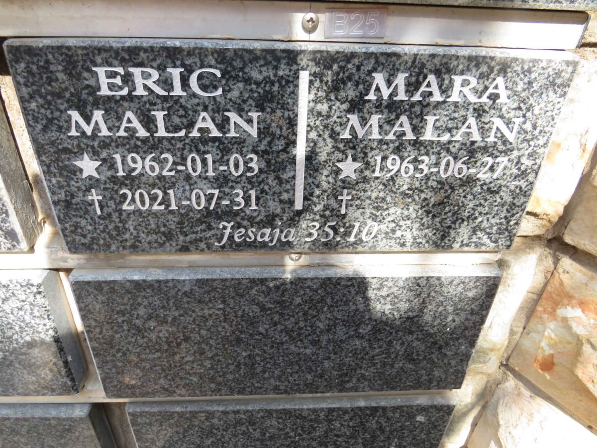 MALAN Eric 1962-2021 &amp; Maria 1963-