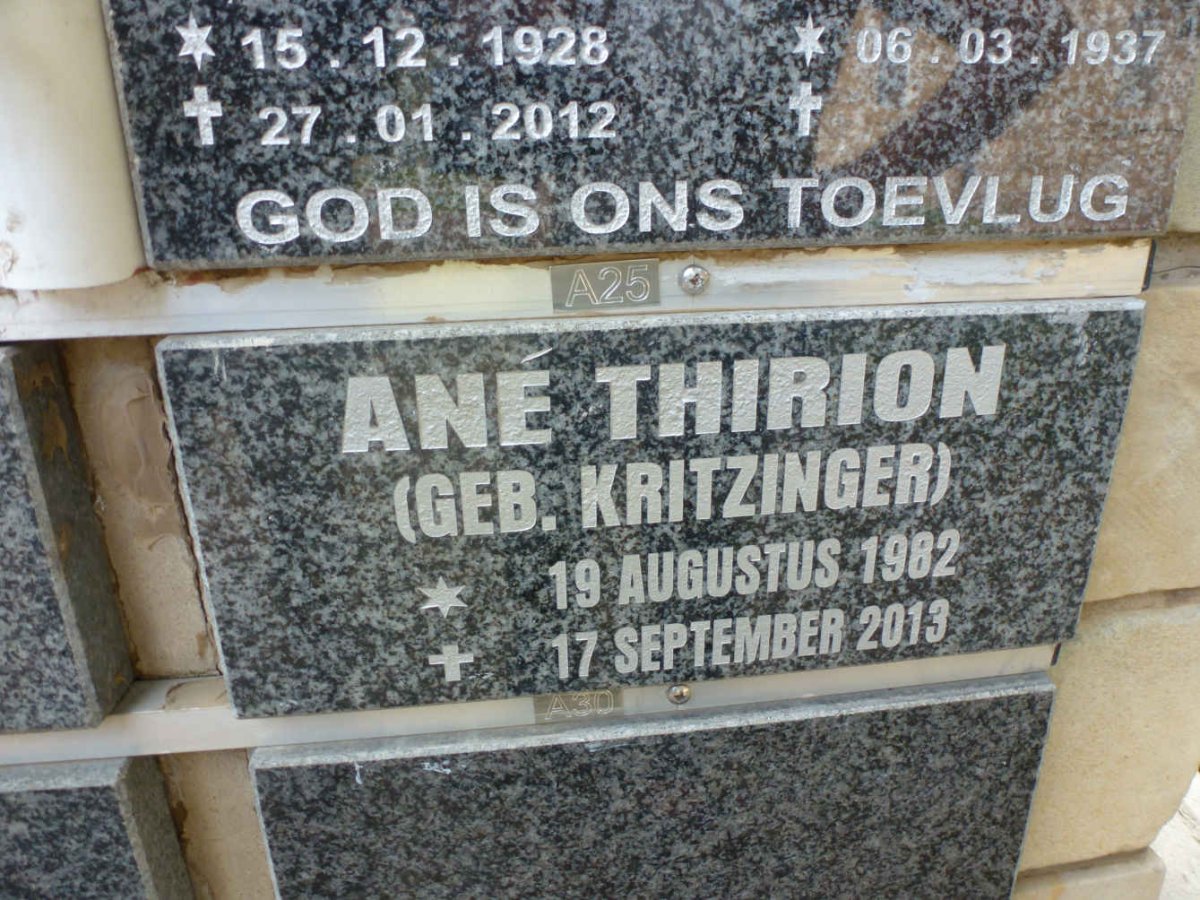 THIRION Ané nee KRITZINGER 1982-2013