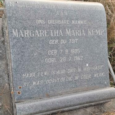 KEMP Margaretha Maria nee DU TOIT 1895-1962