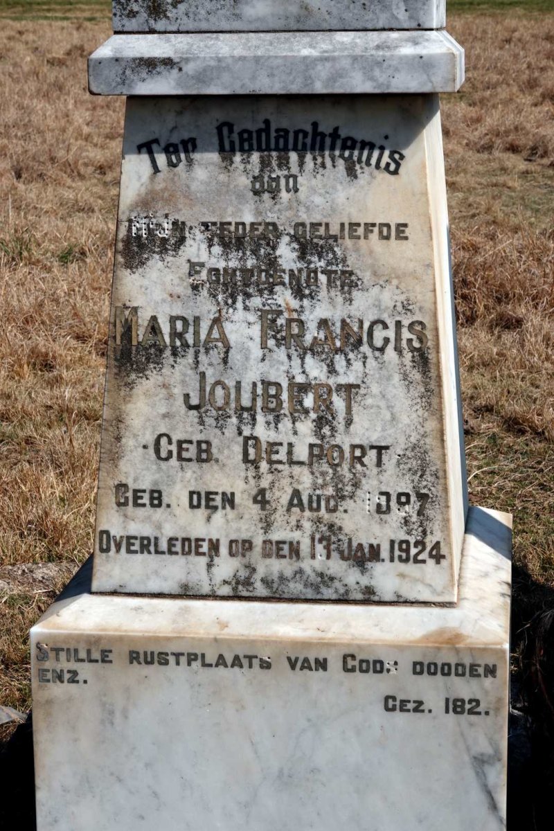 JOUBERT Maria Francis nee DELPORT 1897-1924