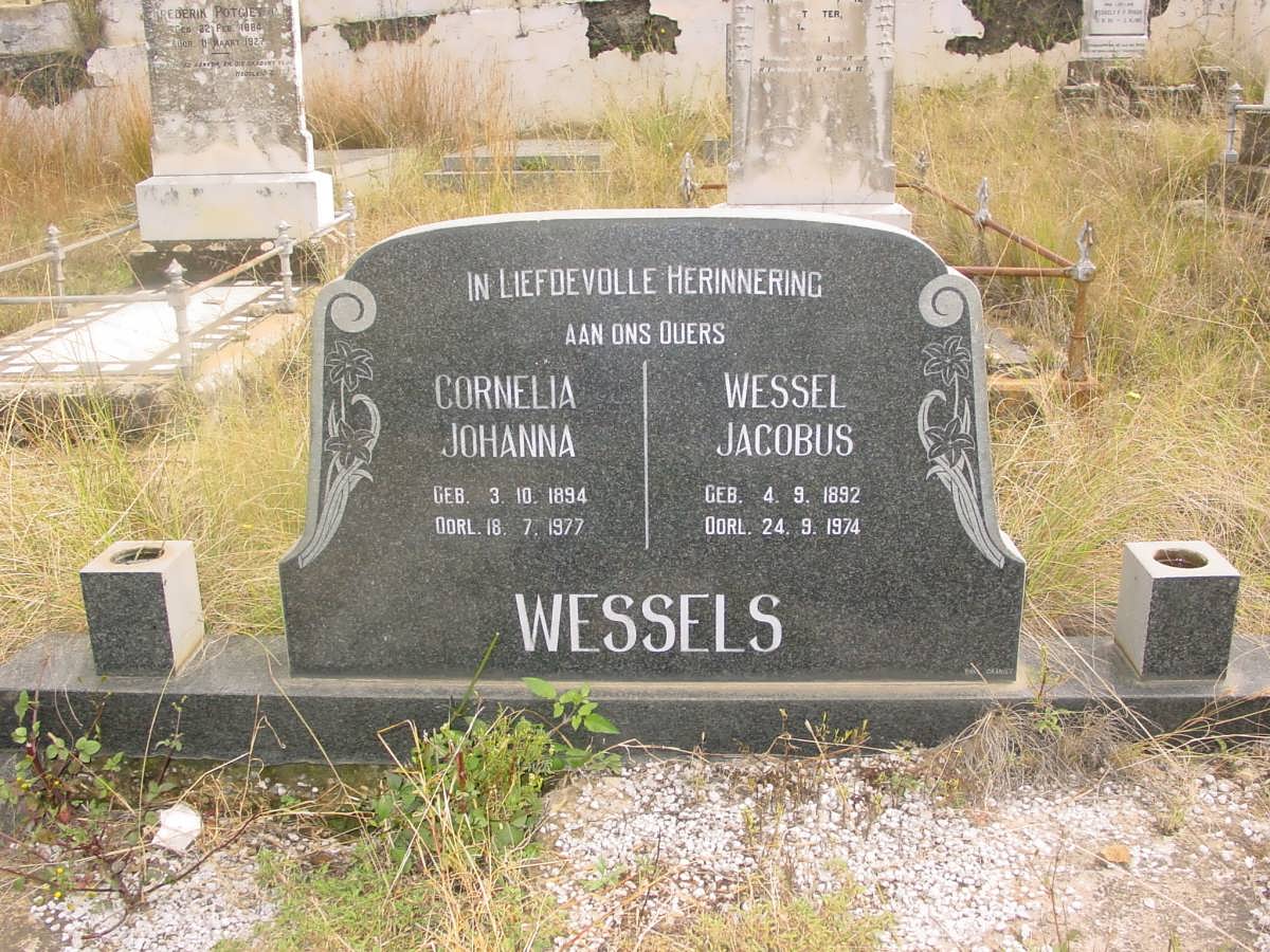 WESSELS Wessel Jacobus 1892-1974 &amp; Cornelia Johanna 1894-1977