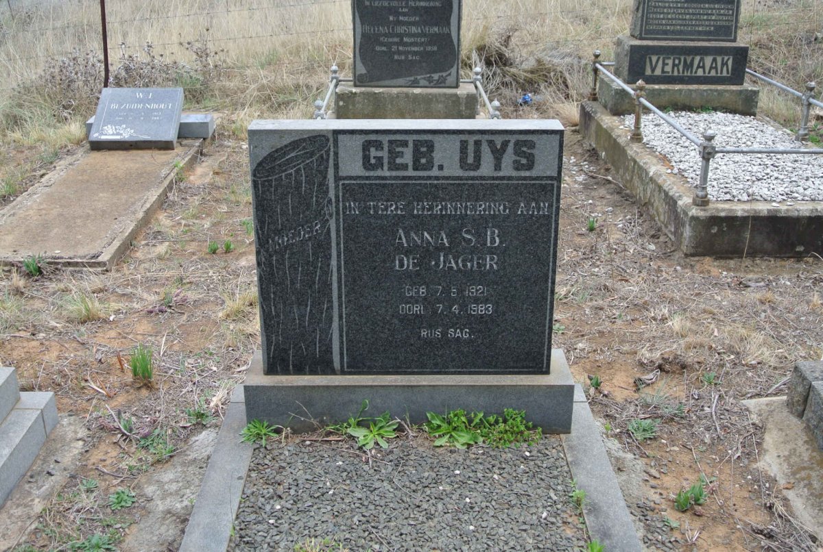JAGER Anna S.B., de nee UYS 1921-1983